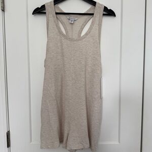 NWT Athleta Hit Pause Sleeveless Racerback Romper in Toasted Heather Brown LP